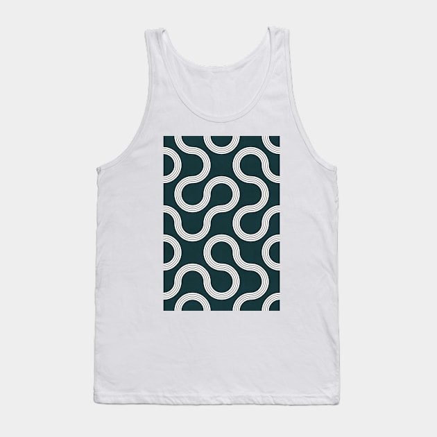 My Favorite Geometric Patterns No.35 - Green Tinted Navy Blue Tank Top by ZoltanRatko